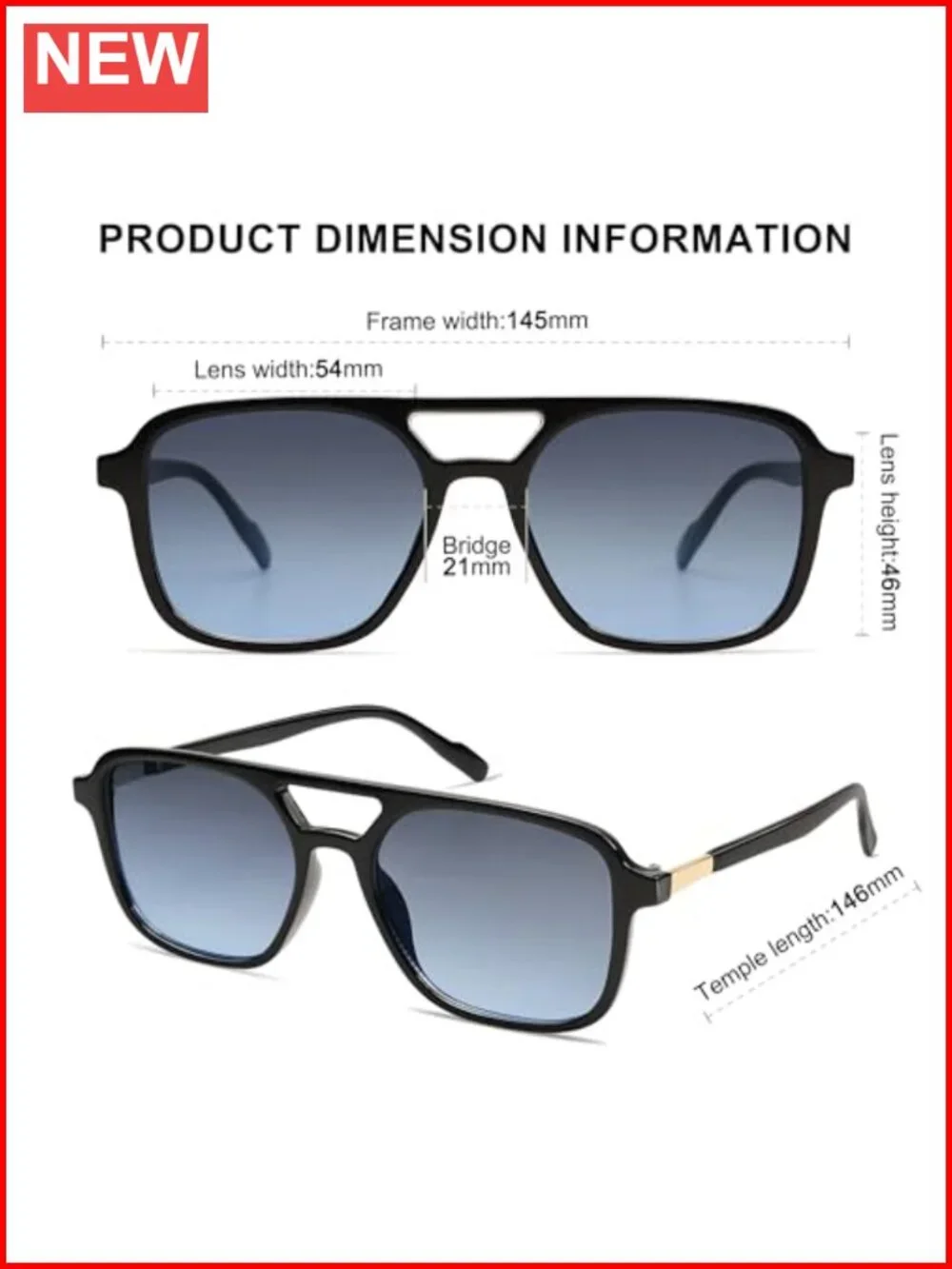 Retro Aviator Sunglasses with UV400 Lenses for Women Men